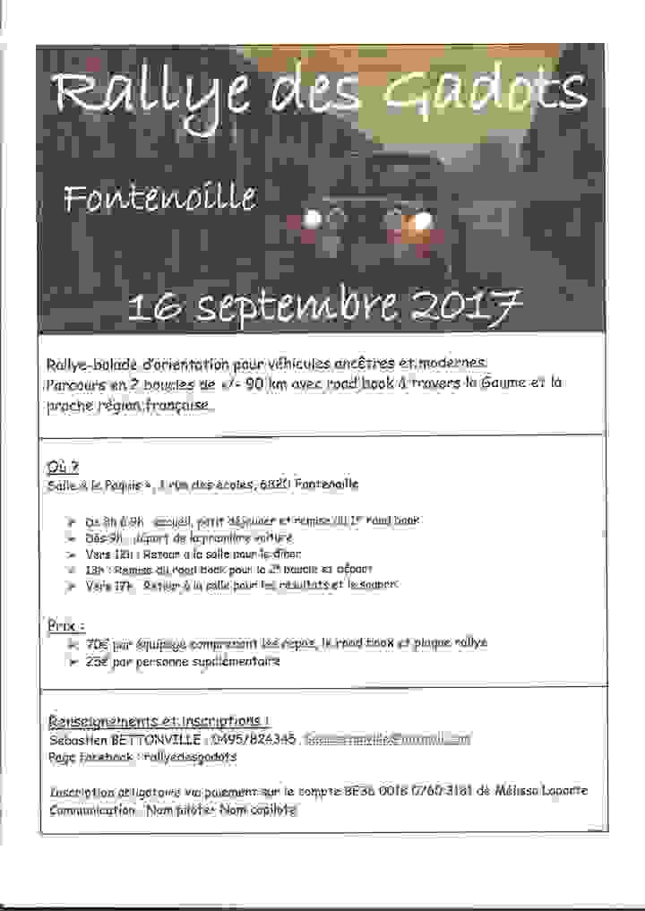 Rallye des gadots 16 septembre 2017