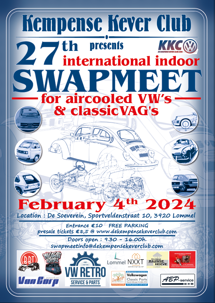 International indoor swapmeet for aircooled VW's & classic VAG's