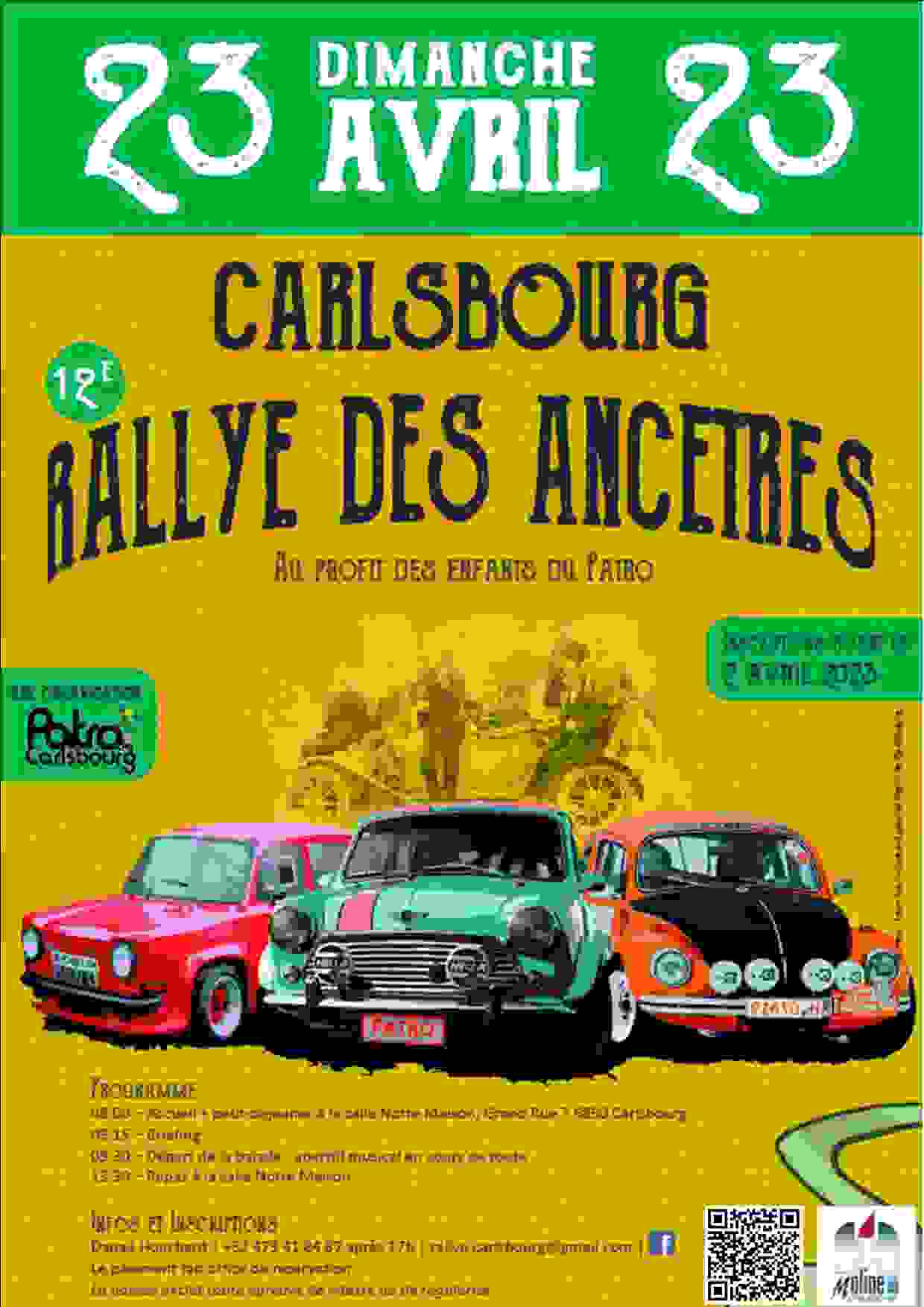 12 ième édition du Rallye des Ancêtres au départ de Carlsbourg – 23 avril 2023